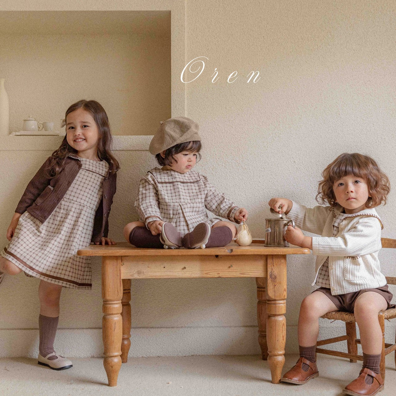 韓國童裝 25秋 | OR25313 Brunette mini check Collection - OPS (Dress)