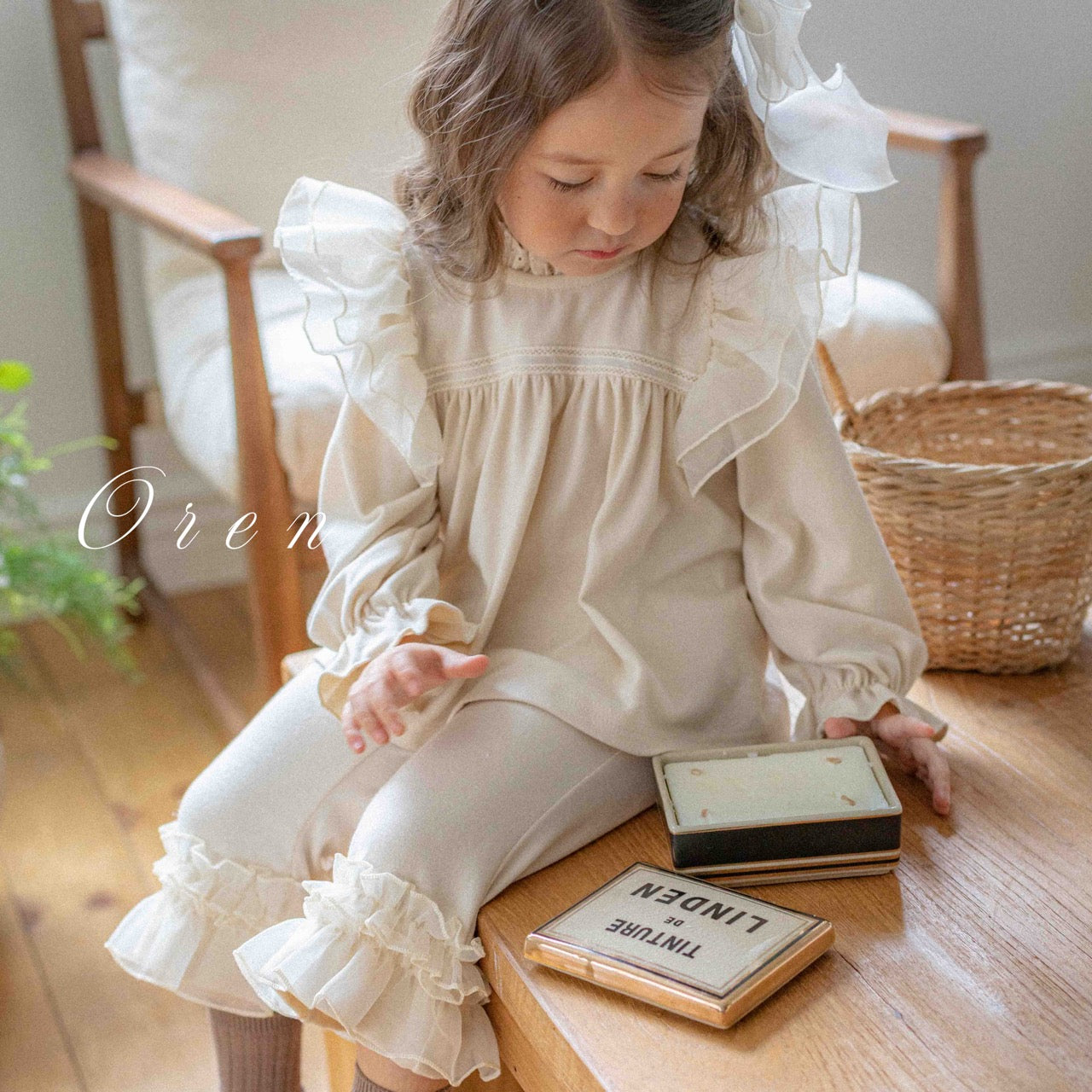 韓國童裝 25秋 | OR25328 Rosy Frill Blouse/Pants/Set