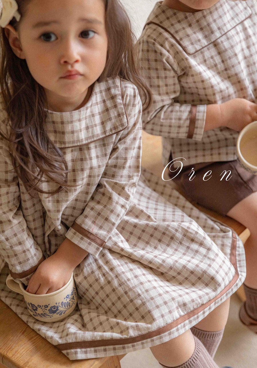 韓國童裝 25秋 | OR25313 Brunette mini check Collection - OPS (Dress)