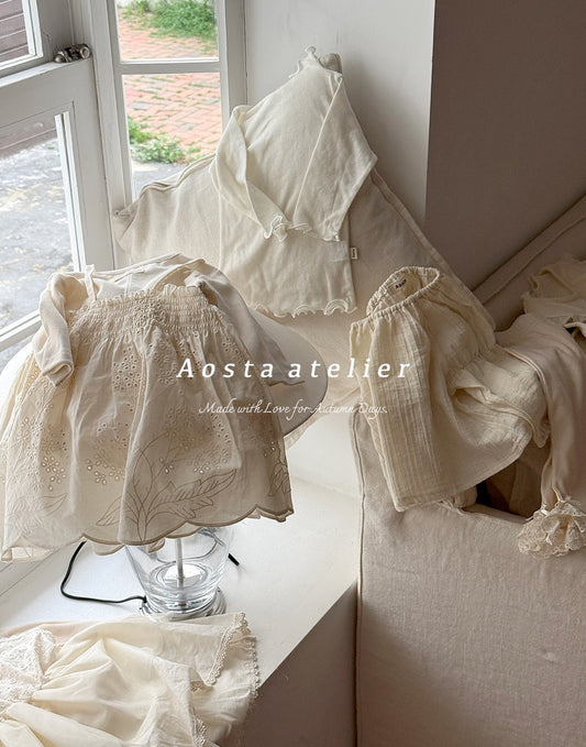 現貨▷ 韓國童裝 25秋 | AO25318 Lace Leaf Dress