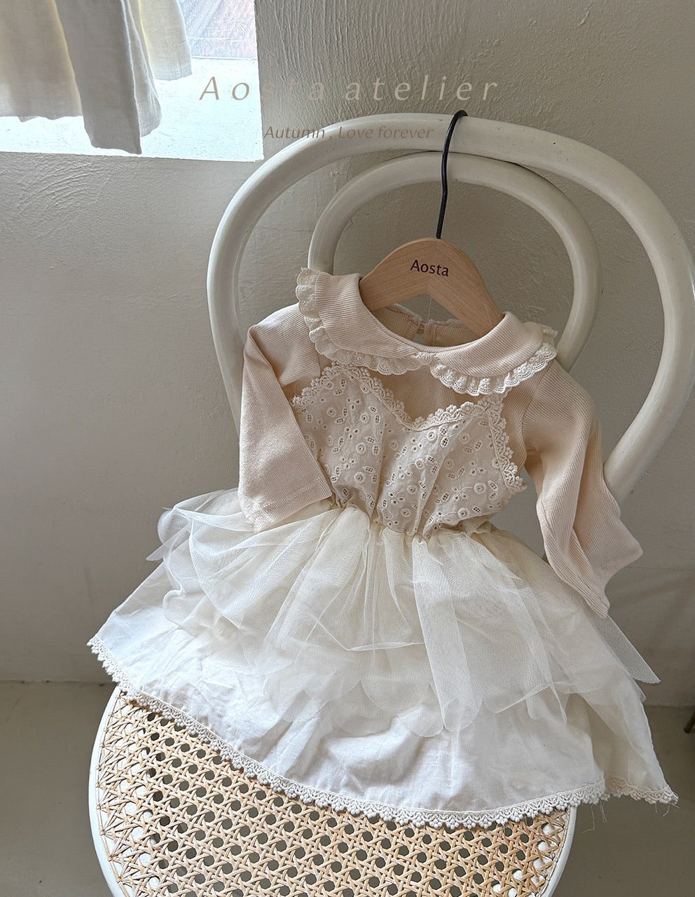 韓國童裝 25秋 | AO25317 Lace Tulip Dress