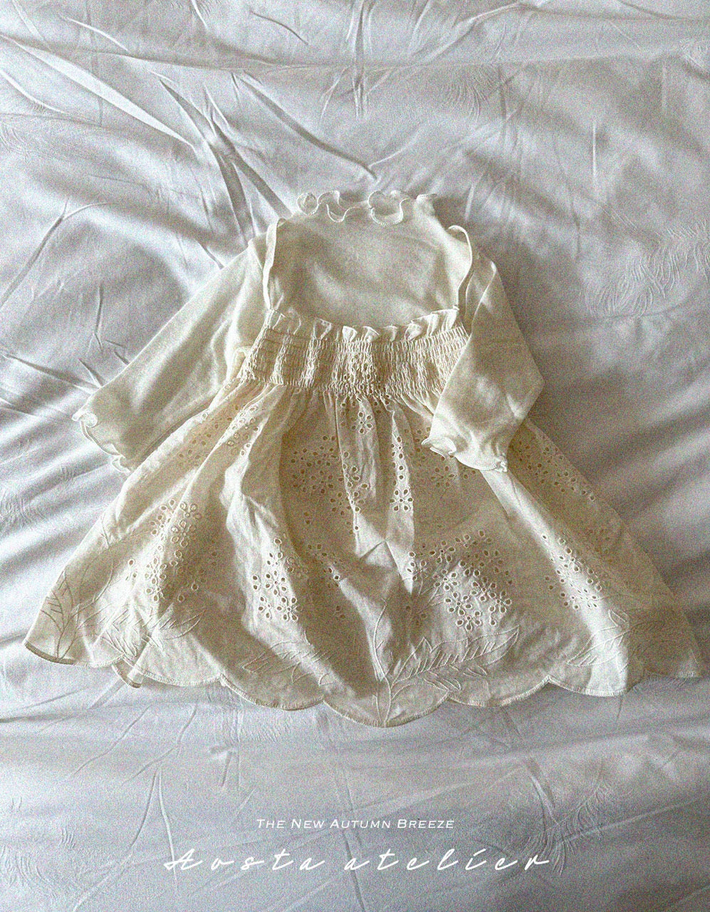 韓國童裝 25秋 | AO25318 Lace Leaf Dress