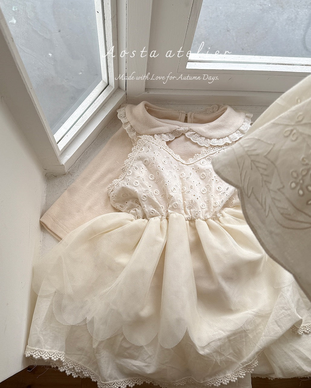 韓國童裝 25秋 | AO25317 Lace Tulip Dress