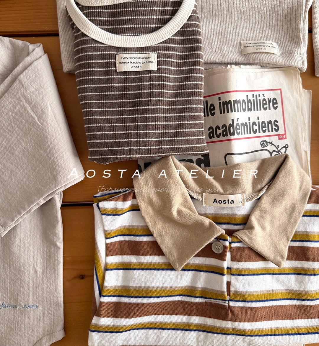 韓國童裝 25秋 | AO25350 Collar Tee
