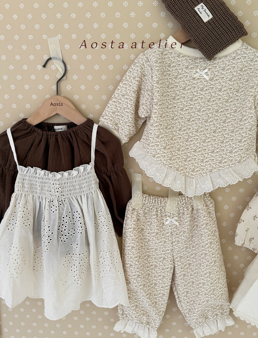 韓國童裝 25秋 | AO25318 Lace Leaf Dress