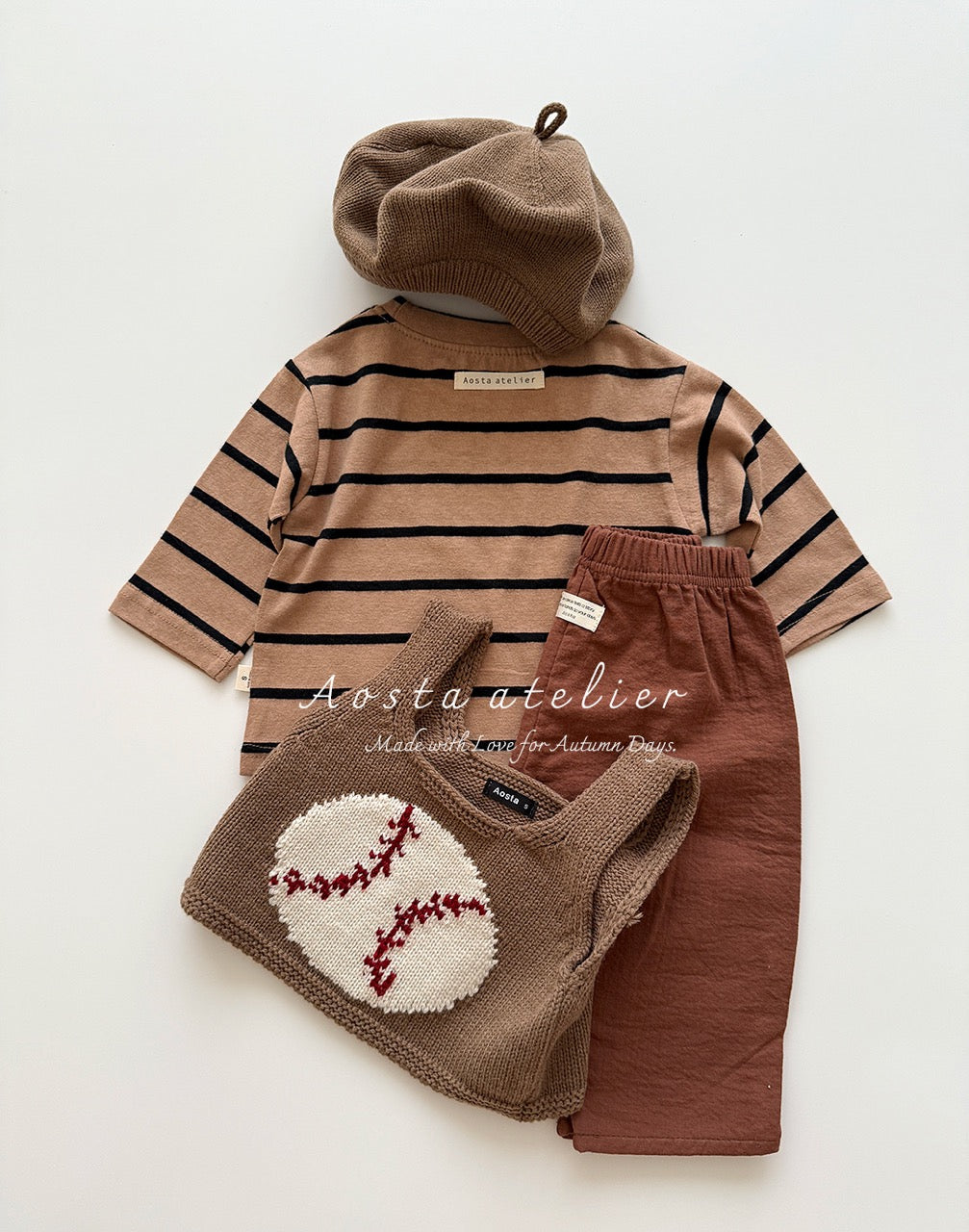 韓國童裝 25秋 | AO25307 Knit Ball Vest