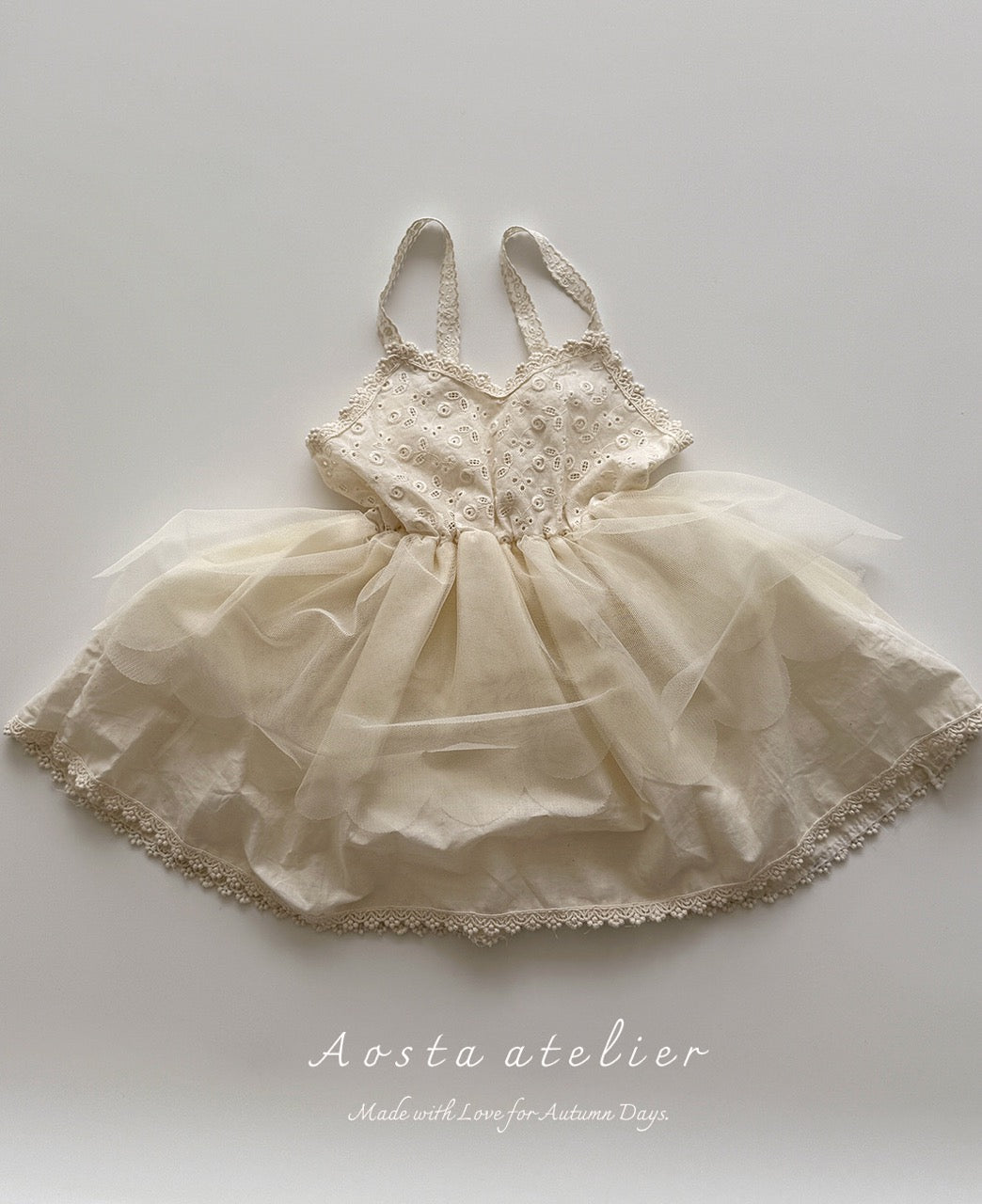 韓國童裝 25秋 | AO25317 Lace Tulip Dress