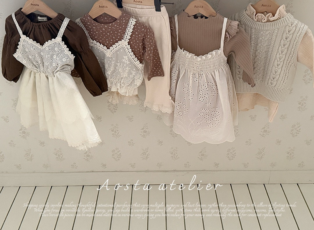韓國童裝 25秋 | AO25317 Lace Tulip Dress