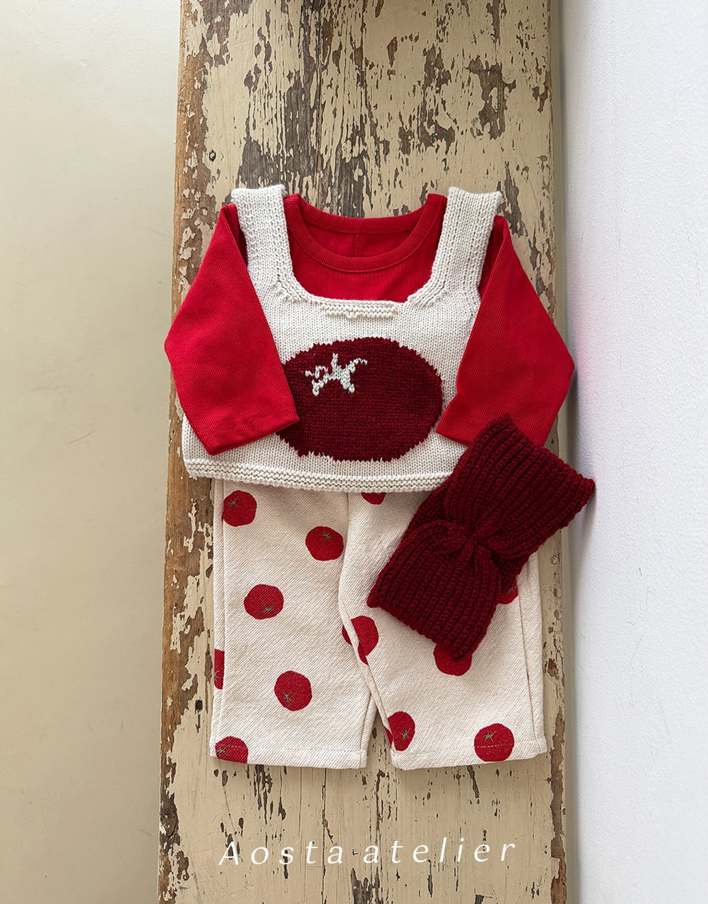 韓國童裝 25秋 | AO25307 Knit Ball Vest