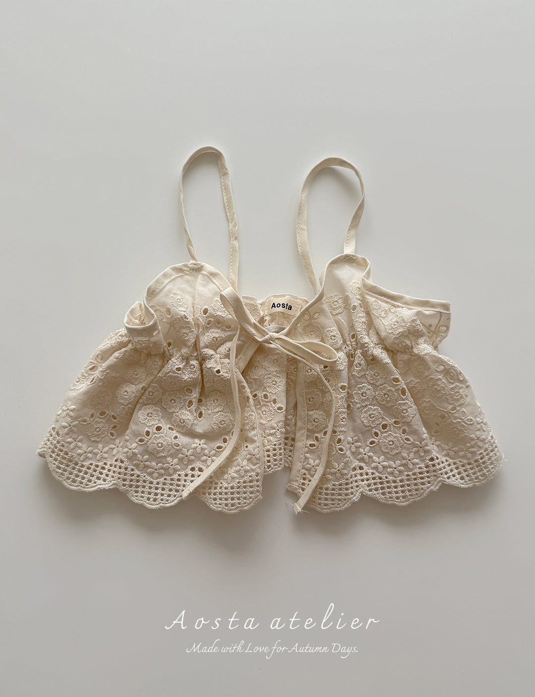 韓國童裝 25秋 | AO25315 Lace Ribbon Vest