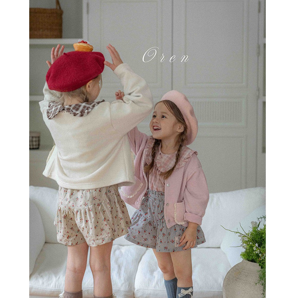 韓國童裝 25秋 | OR25340 Jute Flower Pants