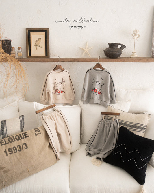 \限時預購/ 韓國童裝 AG25220 Line Sweatshirt