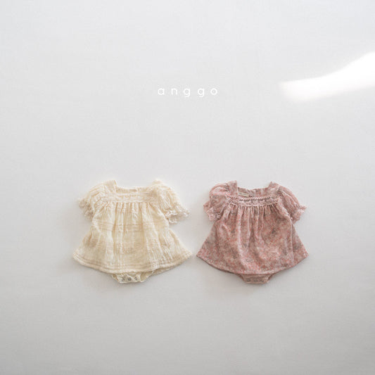 現貨▷ 韓國童裝 AG25105 BABY STRAWBERRY CREAM ROMPER (6m/12m)