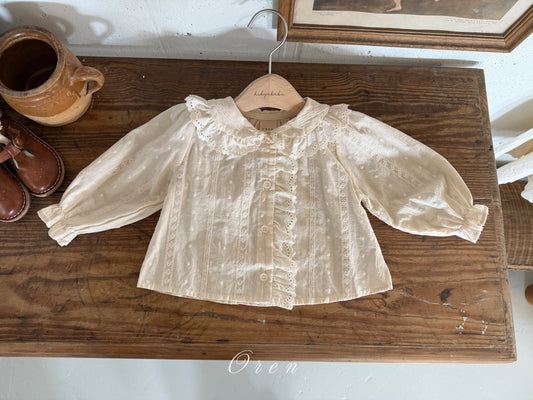 韓國童裝 26春 | OR75 Amelia lace blouse (85~120cm)