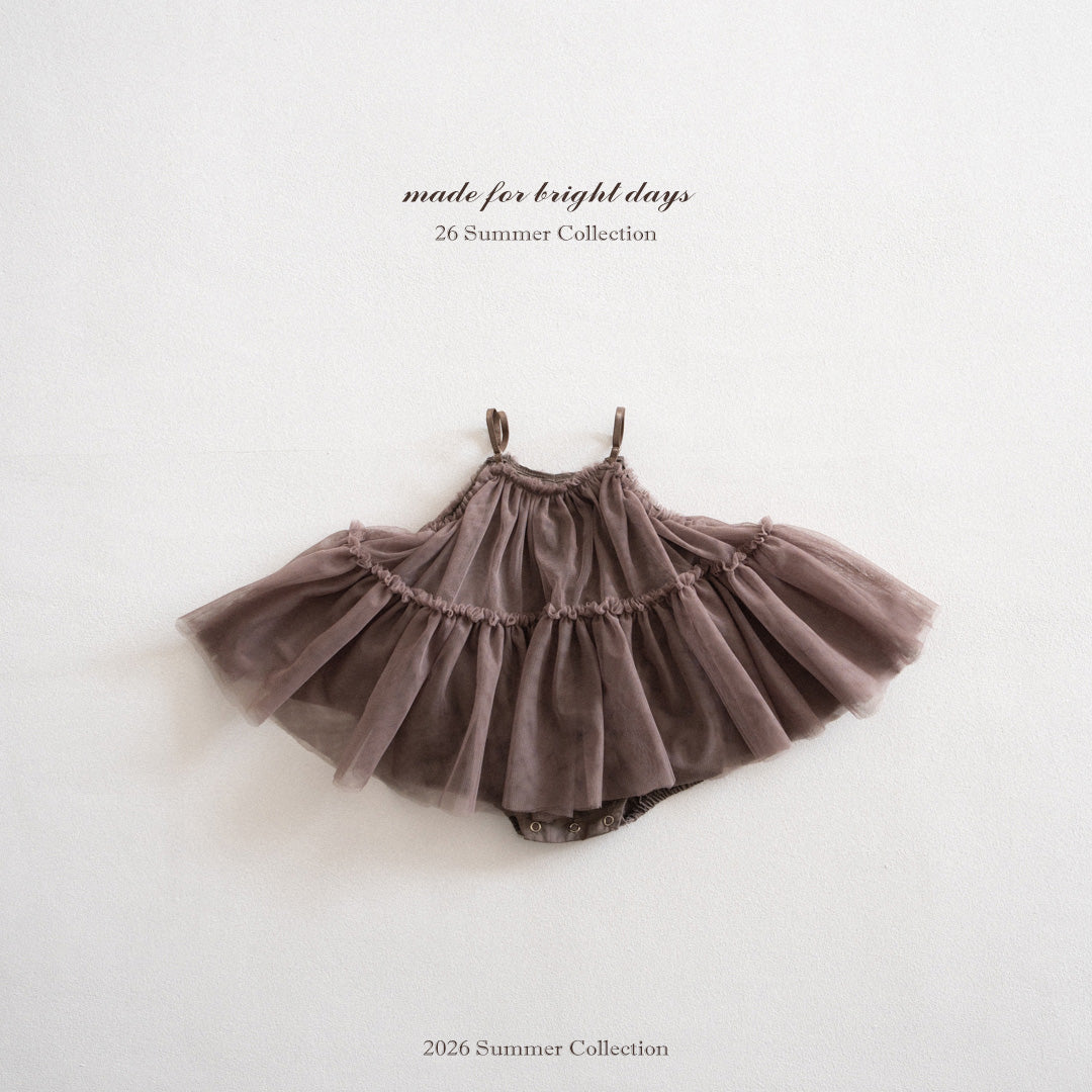 韓國童裝 26夏| AG36 (bebe) Earl Grey Romper (3-12m)