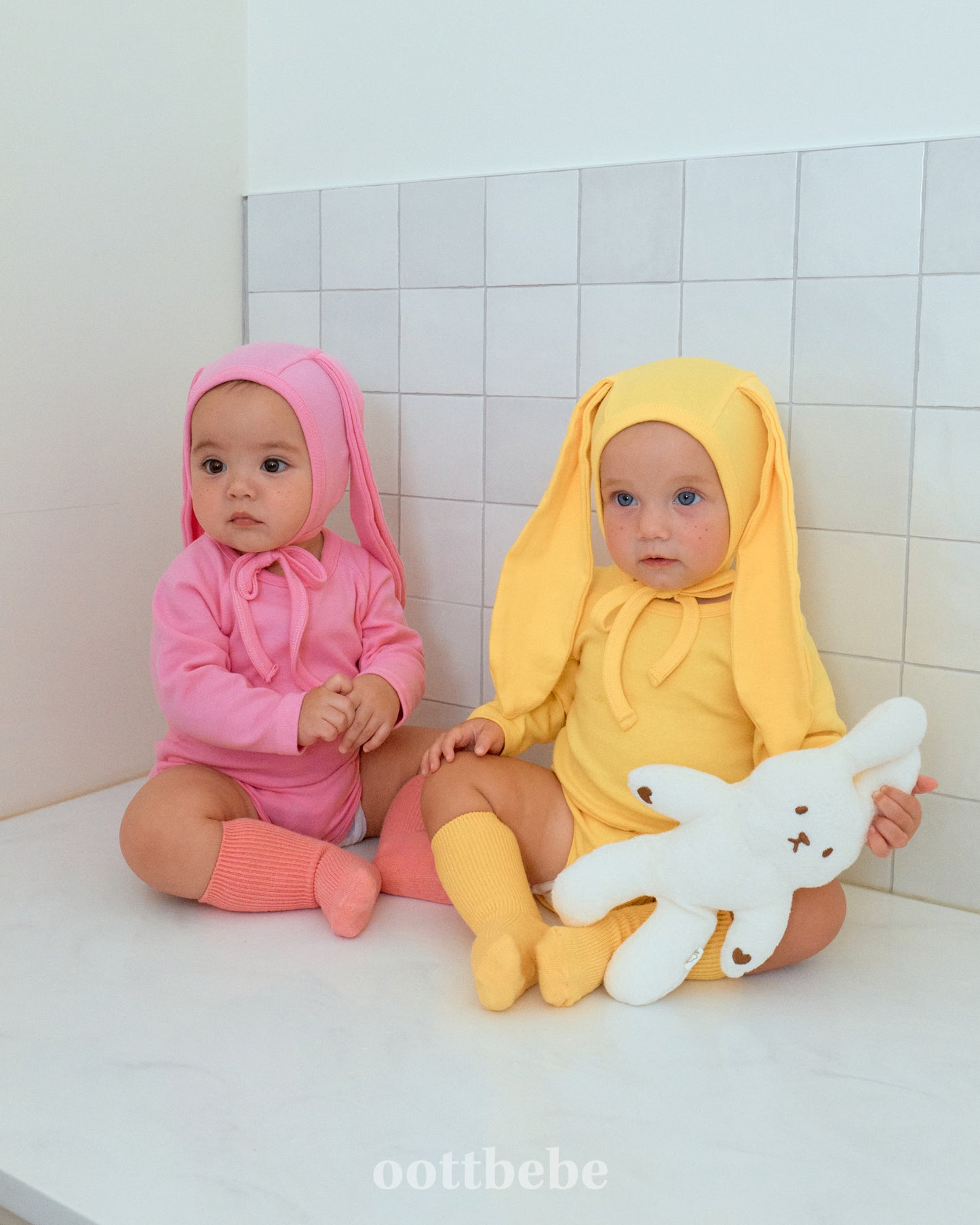 韓國童裝 | OT25313 Rainbow Bunny Baby Suit with Leggings
