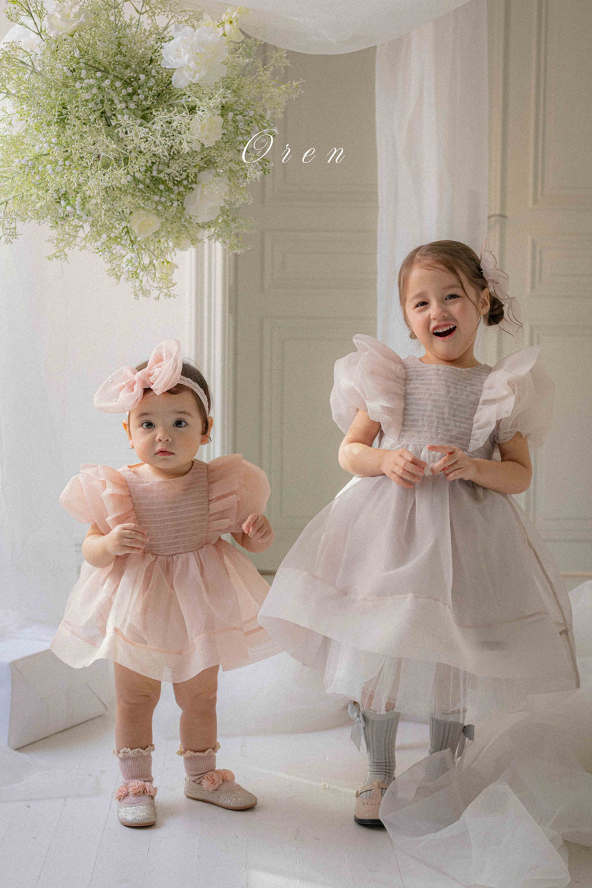 韓國童裝 26春 | OR24 Serena Pintuck Organza Suit