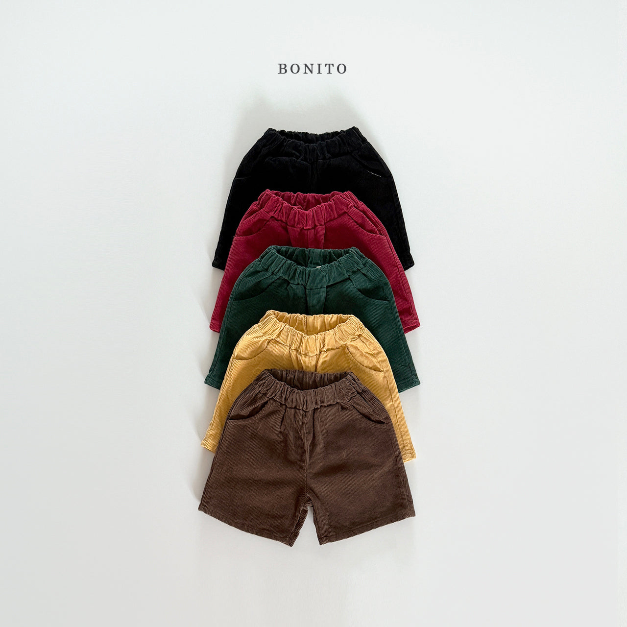 韓國童裝 25秋| BT25334 Corduroy shorts 燈芯絨五分褲 (70-140CM)