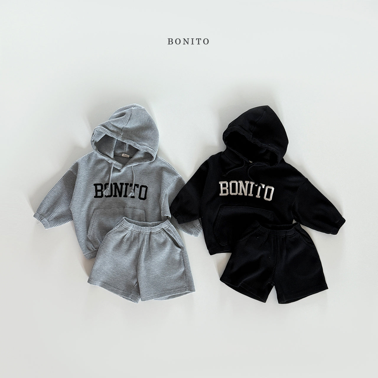 韓國童裝 25秋| BT25343 BONITO HOODED TOP AND BOTTOM SET (70-140CM)