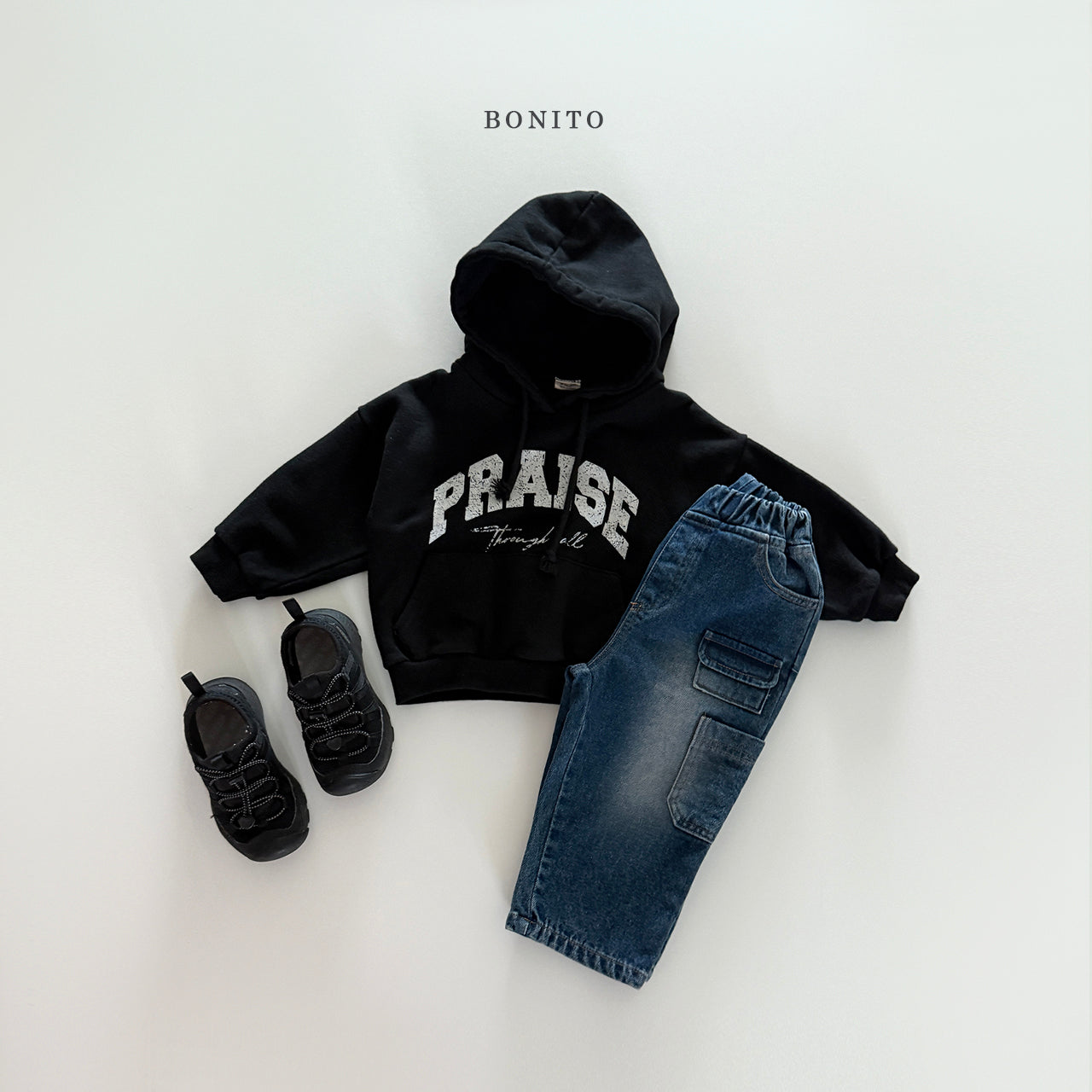 韓國童裝 25秋| BT25328 PRAISE HOODED MTM (70-140CM)