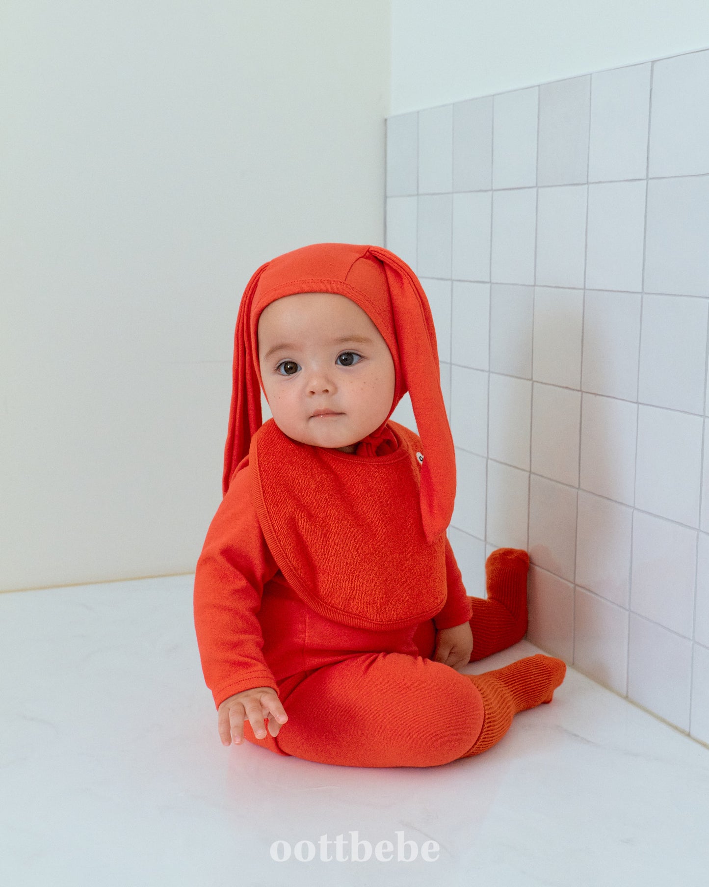 韓國童裝 | OT25313 Rainbow Bunny Baby Suit with Leggings