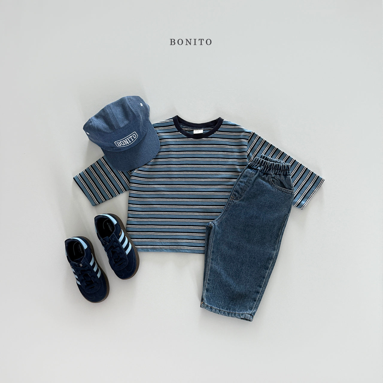 韓國童裝 25秋| BT25321 STRIPE TEE