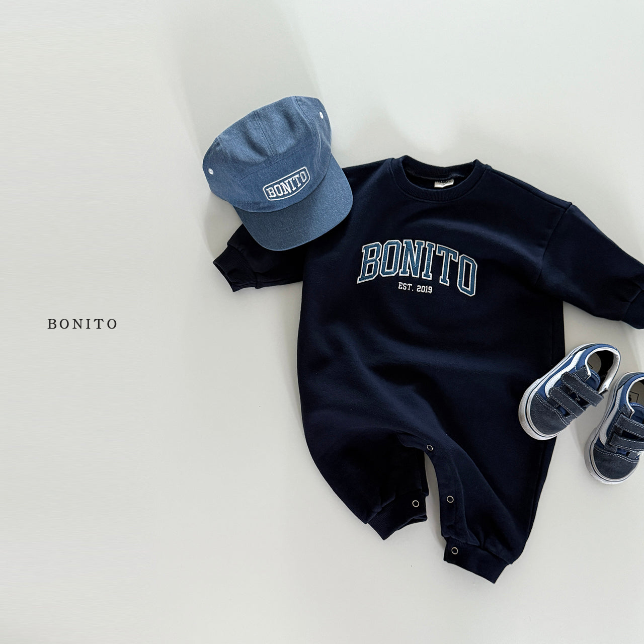 韓國童裝 25秋| BT25304 BEBE) BONITO連身包屁衣 LONG BABY SUIT (60-85cm)