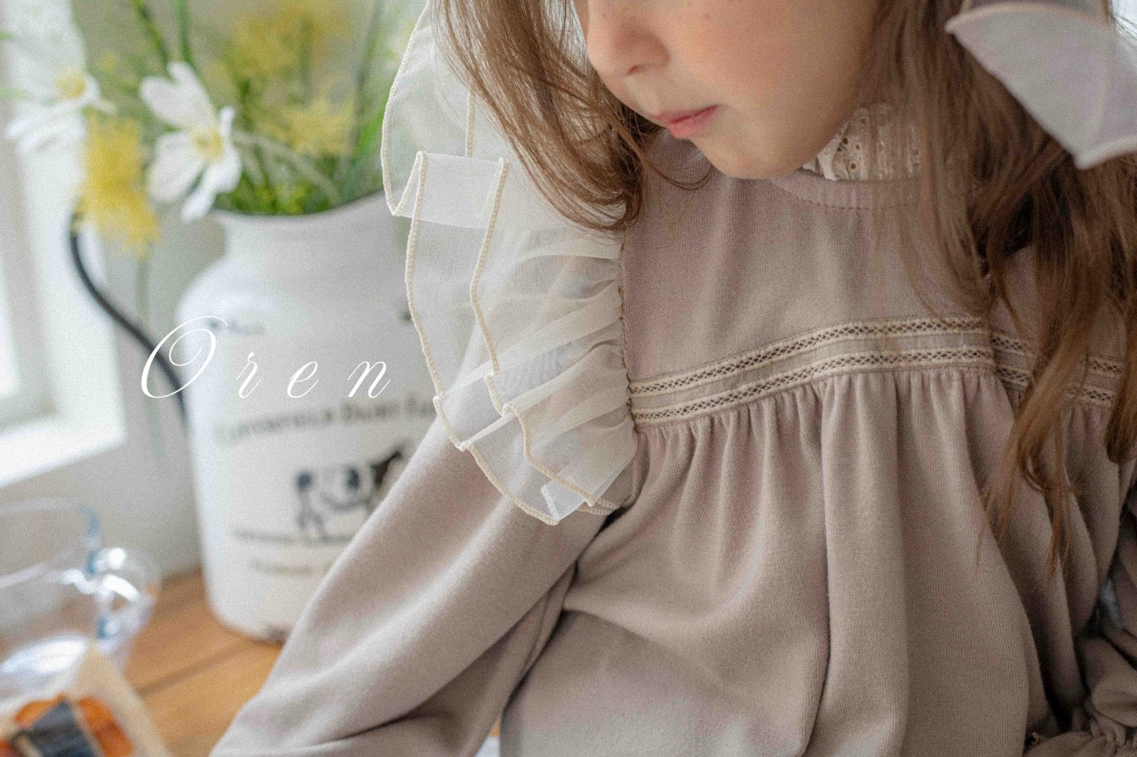 韓國童裝 25秋 | OR25328 Rosy Frill Blouse/Pants/Set