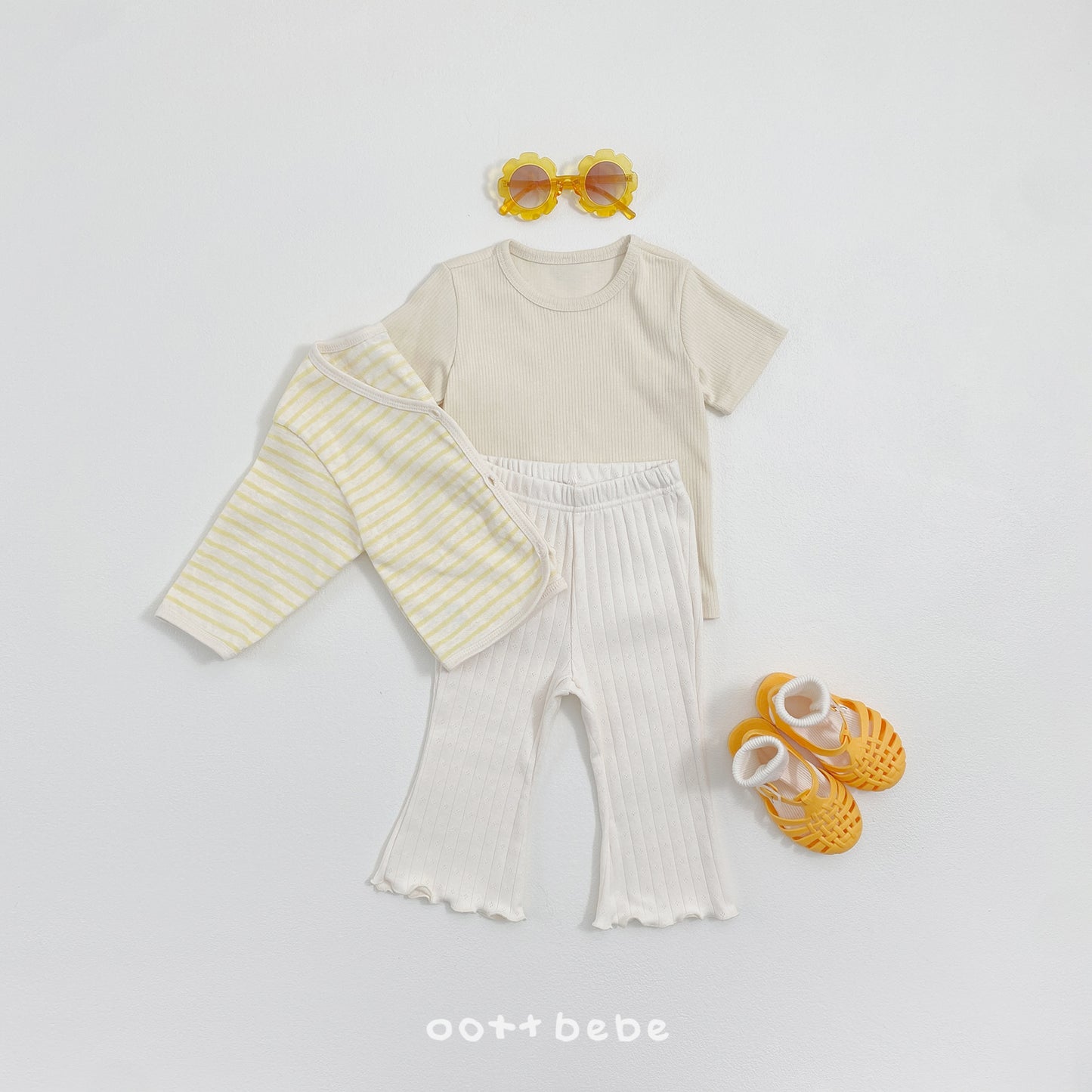 韓國童裝 26SS | OT05 Light Cardigan with T-shirt Set (75-120cm)