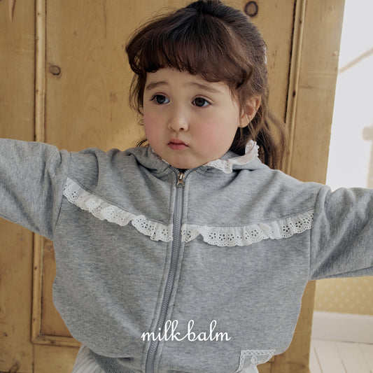 韓國童裝 26SS| MK12 Lace Hood Zip-Up (75-125cm)