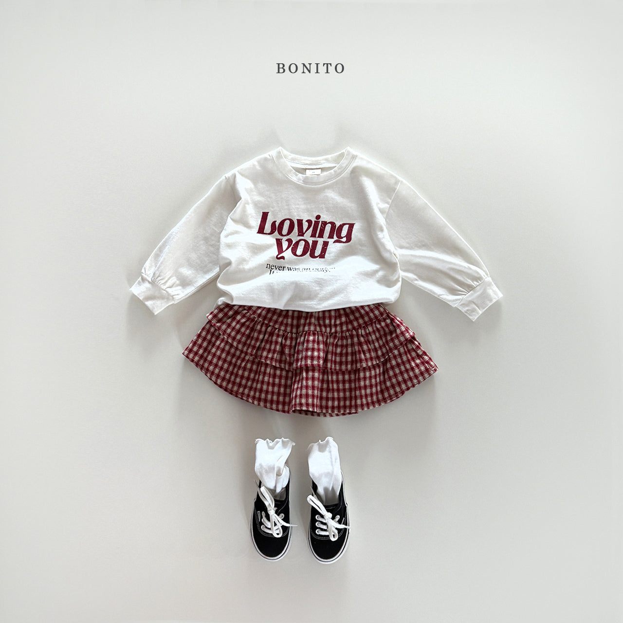 韓國童裝 25秋| BT25333 CHECKERED CANCAN SKORT (70-140CM)