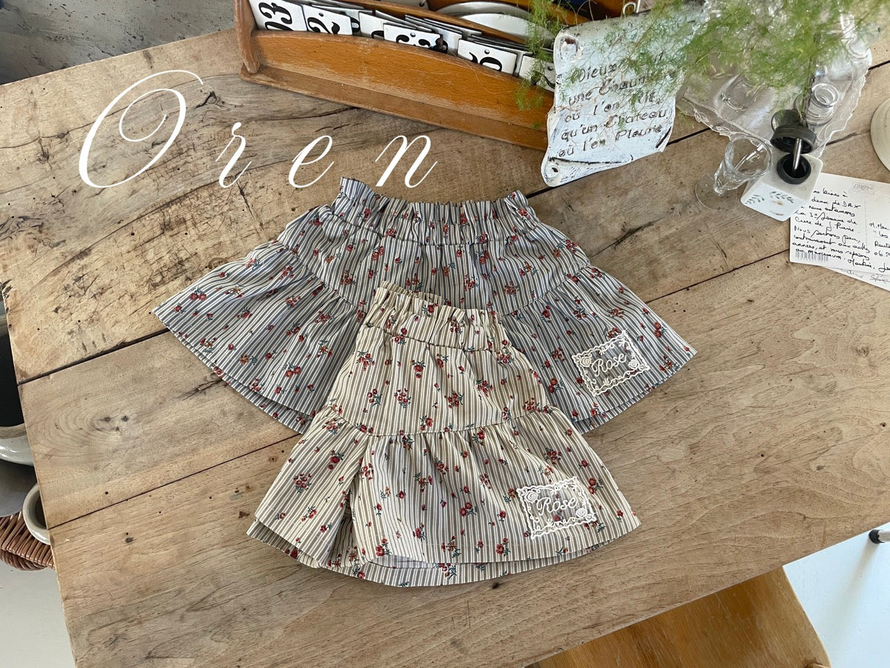韓國童裝 25秋 | OR25340 Jute Flower Pants