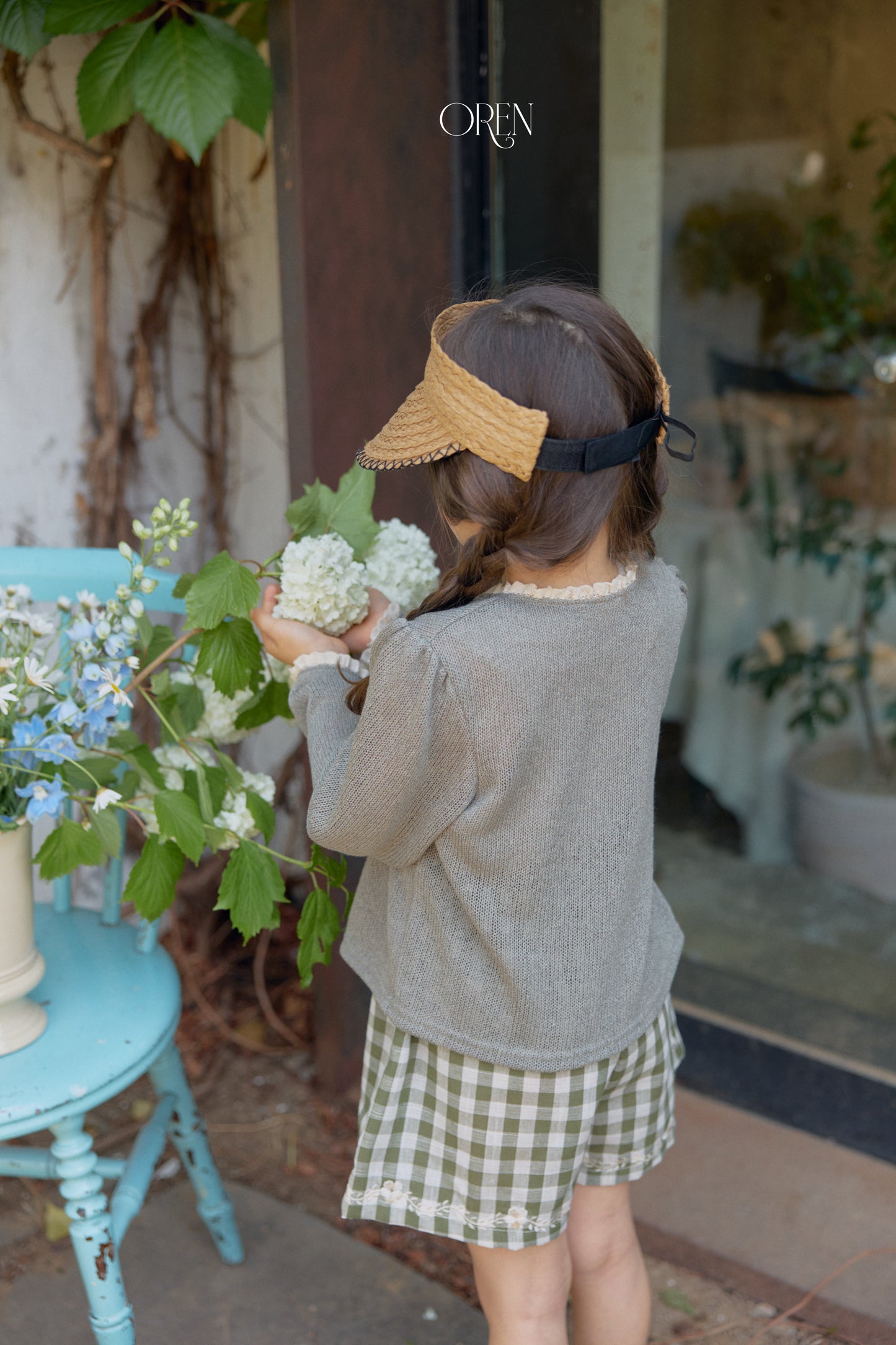 韓國童裝 26夏| OR93 Petit Chou Raffia Sun Visor 佩蒂舒拉菲草遮陽帽 (One Size)