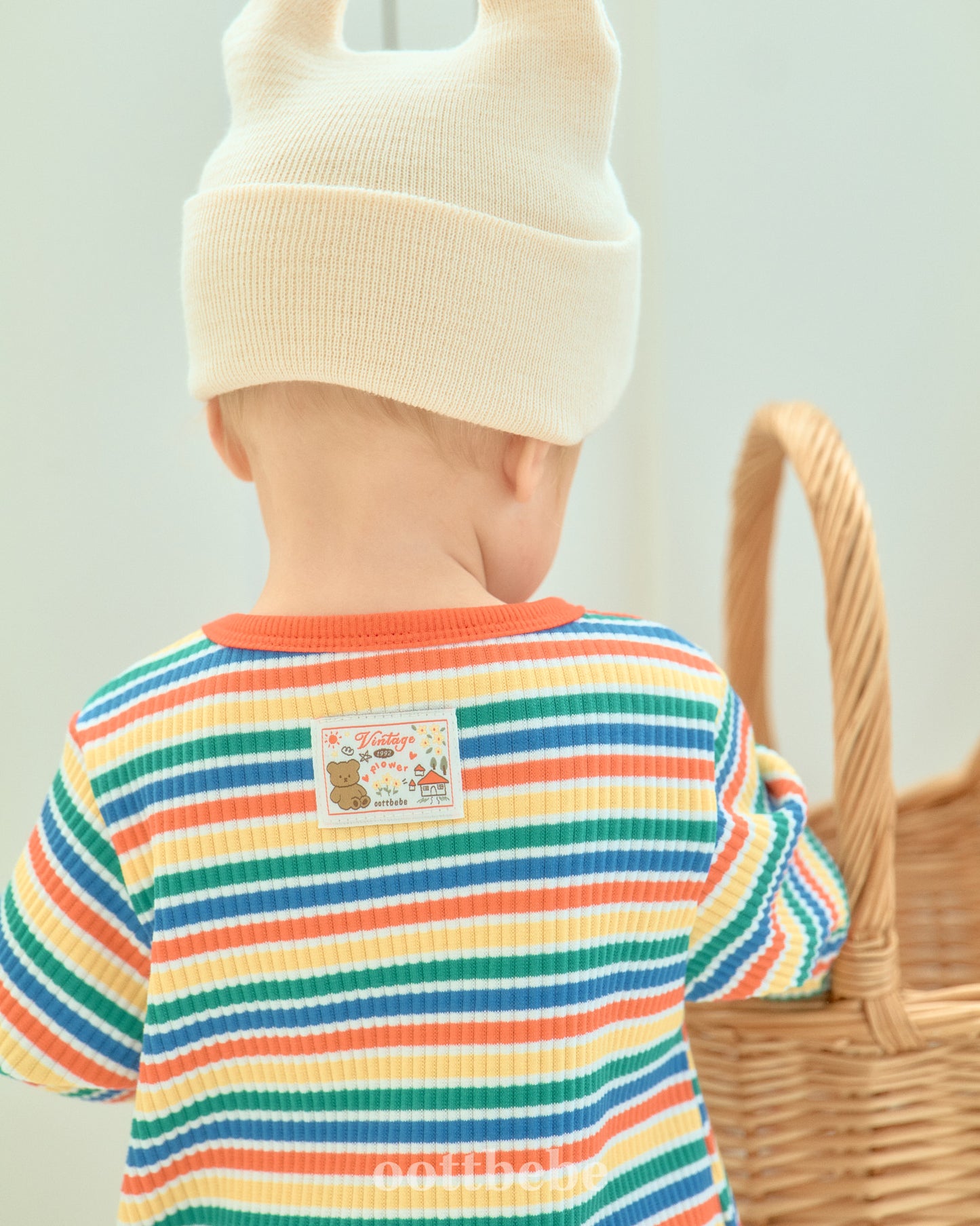 韓國童裝 | OT25334 OT Stripe Baby Suit