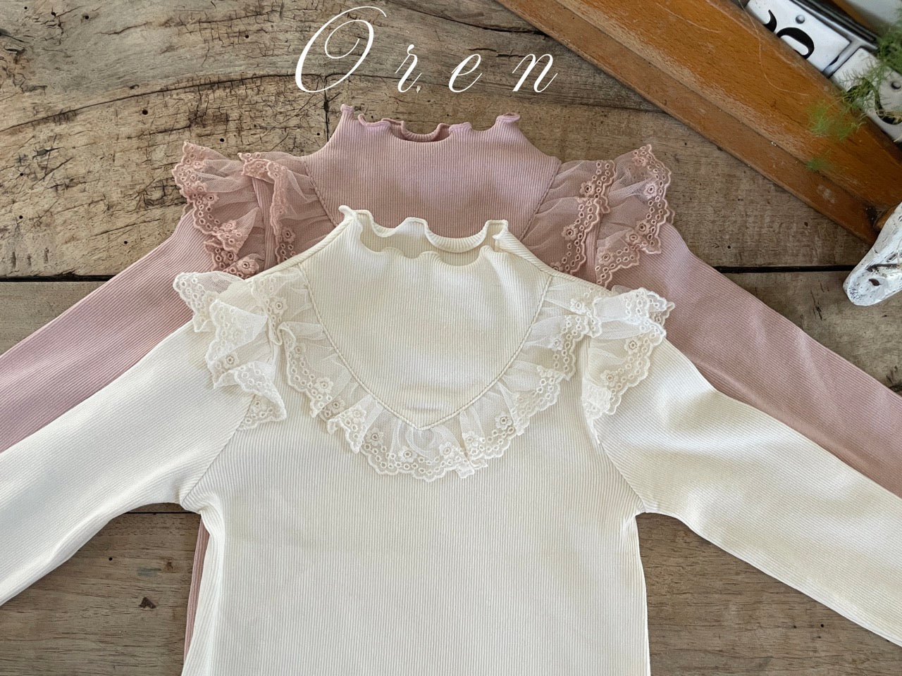 韓國童裝 25秋 | OR25335 Miel Lace T-shirt