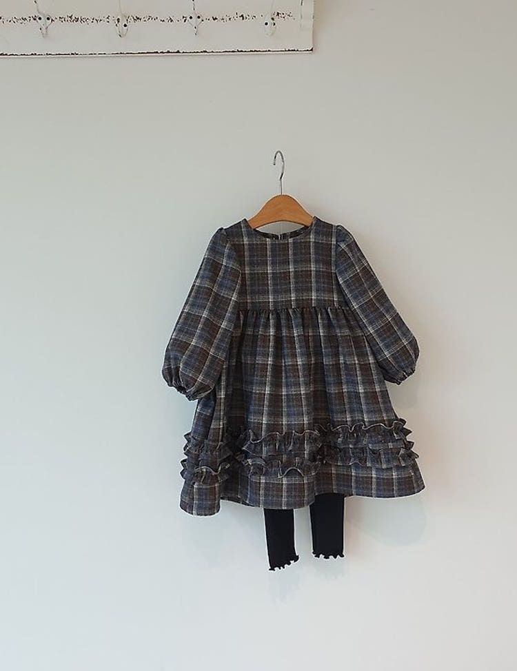 韓國童裝 26秋| EL01 Coco Dress (Check/Floral) (85-120)