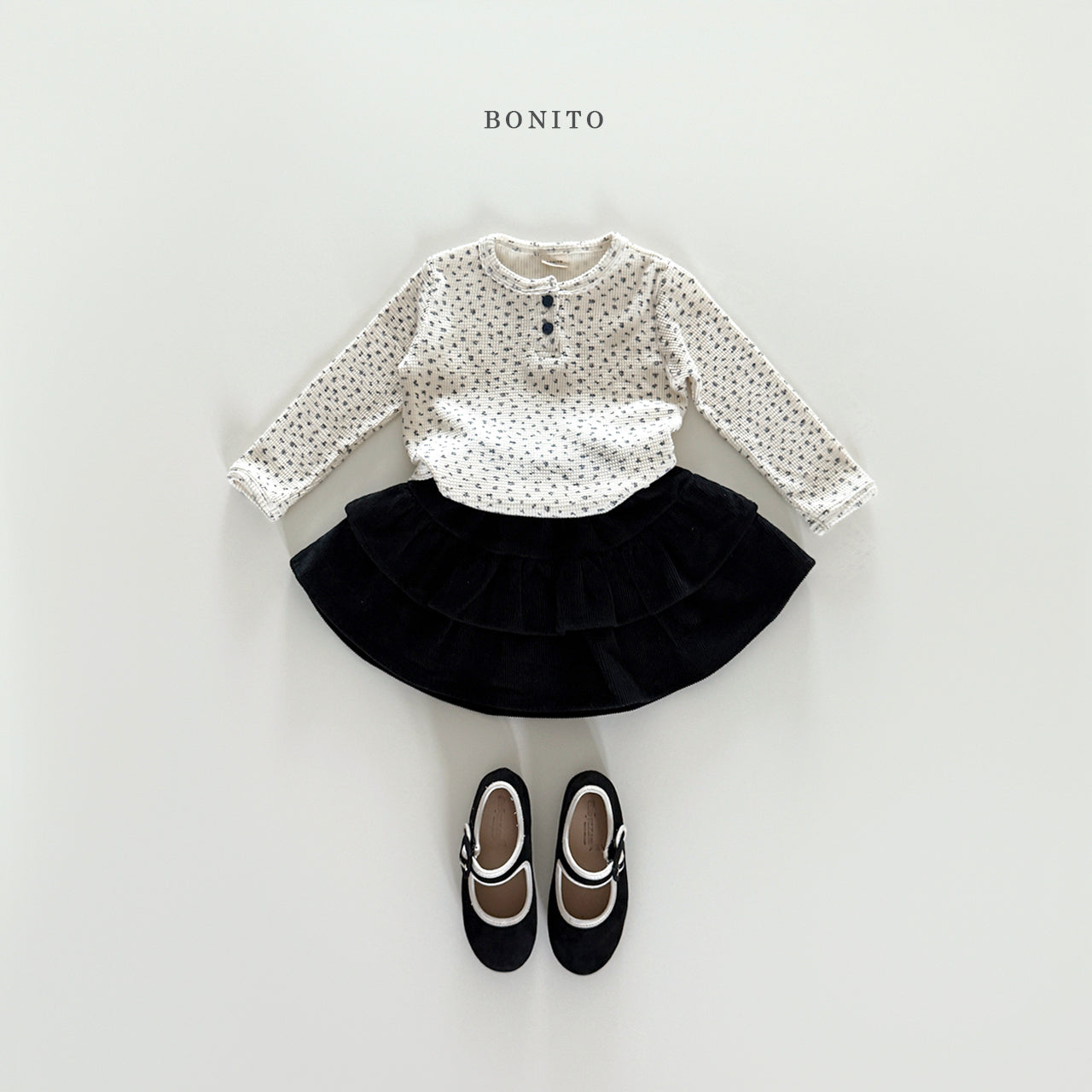 韓國童裝 25秋| BT25314 FLOWER TEE (70-140CM)