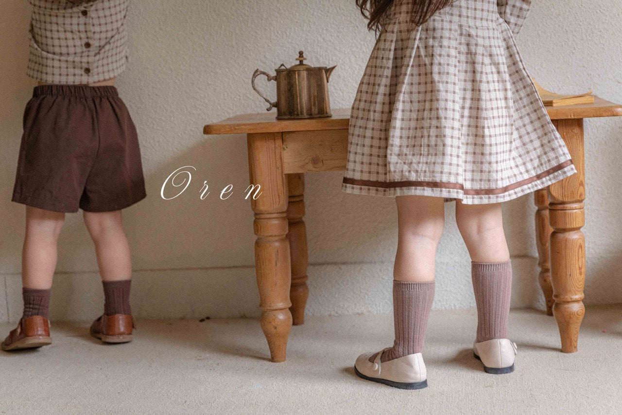 韓國童裝 25秋 | OR25313 Brunette mini check Collection - OPS (Dress)