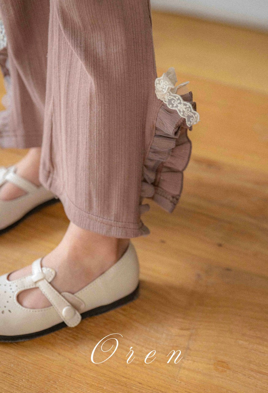 韓國童裝 25秋 | OR25330 puffer lace top/pants/set