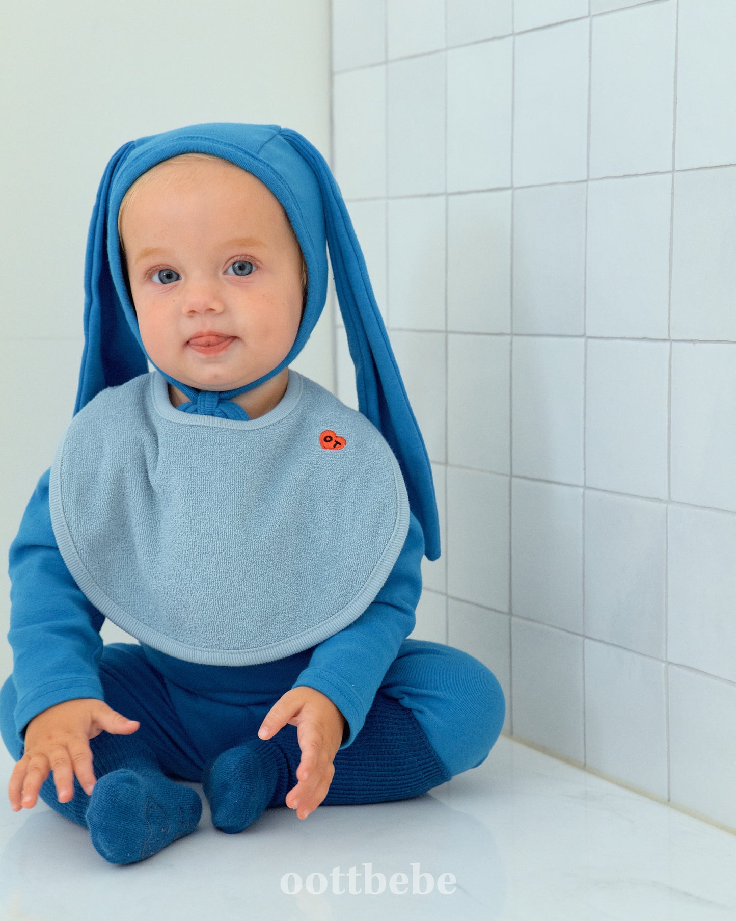 韓國童裝 | OT25313 Rainbow Bunny Baby Suit with Leggings