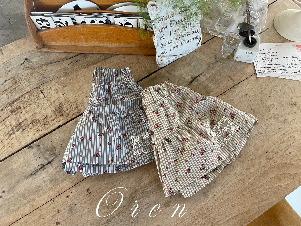 韓國童裝 25秋 | OR25340 Jute Flower Pants