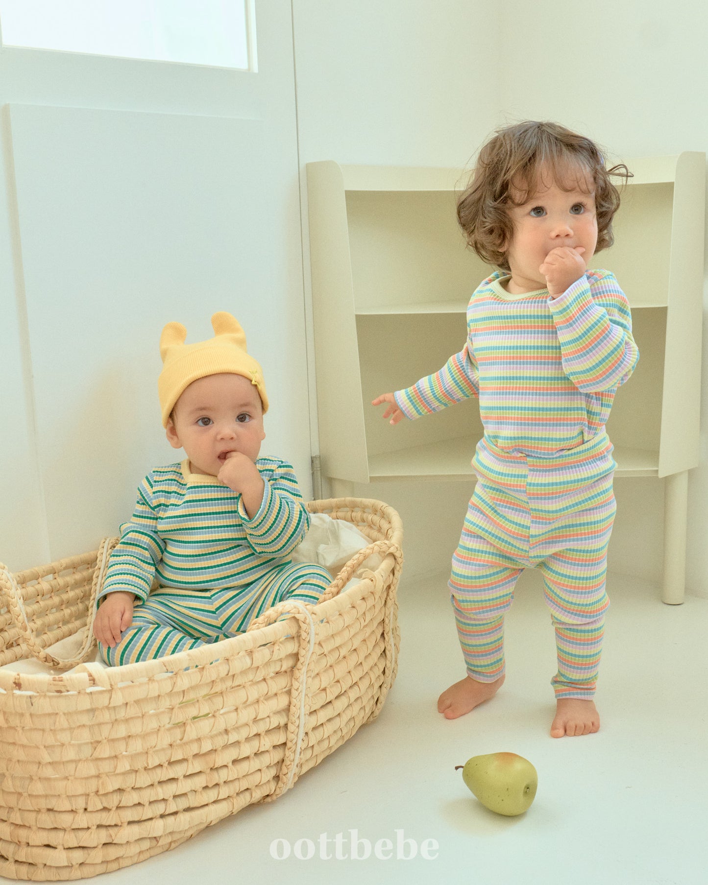 韓國童裝 | OT25334 OT Stripe Baby Suit
