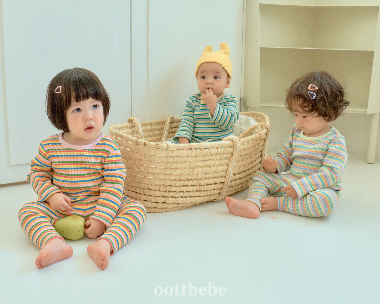 韓國童裝 | OT25334 OT Stripe Baby Suit
