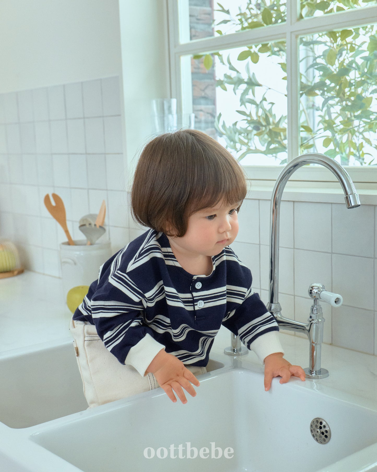 韓國童裝 | OT25328 Kids Stripe MTM