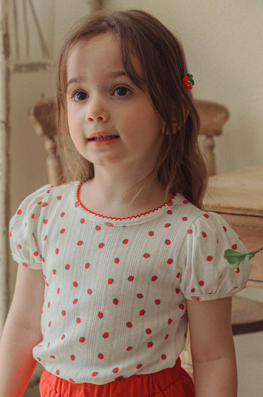 韓國童裝 26夏| CR13 Strawberry Eyelet T (80-125cm)