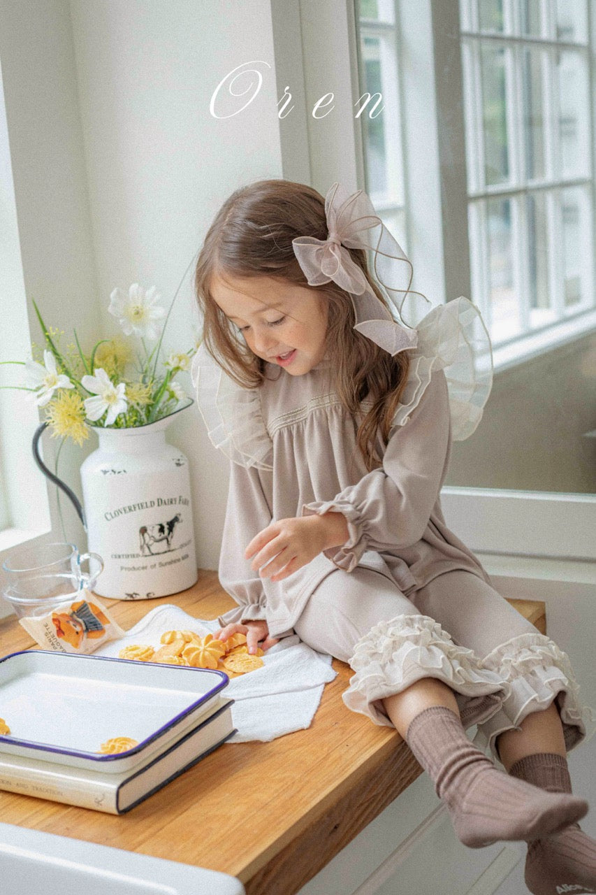韓國童裝 25秋 | OR25328 Rosy Frill Blouse/Pants/Set