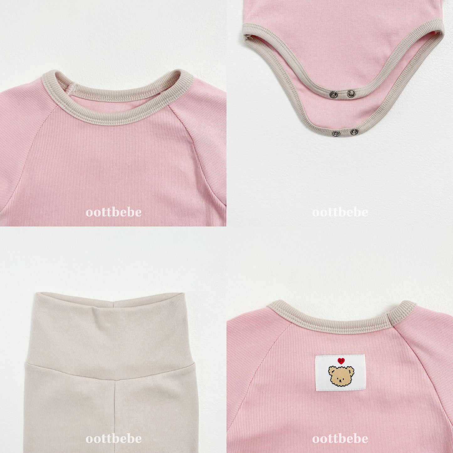 韓國童裝 | OT25335 2-tone Baby Suit with Leggings