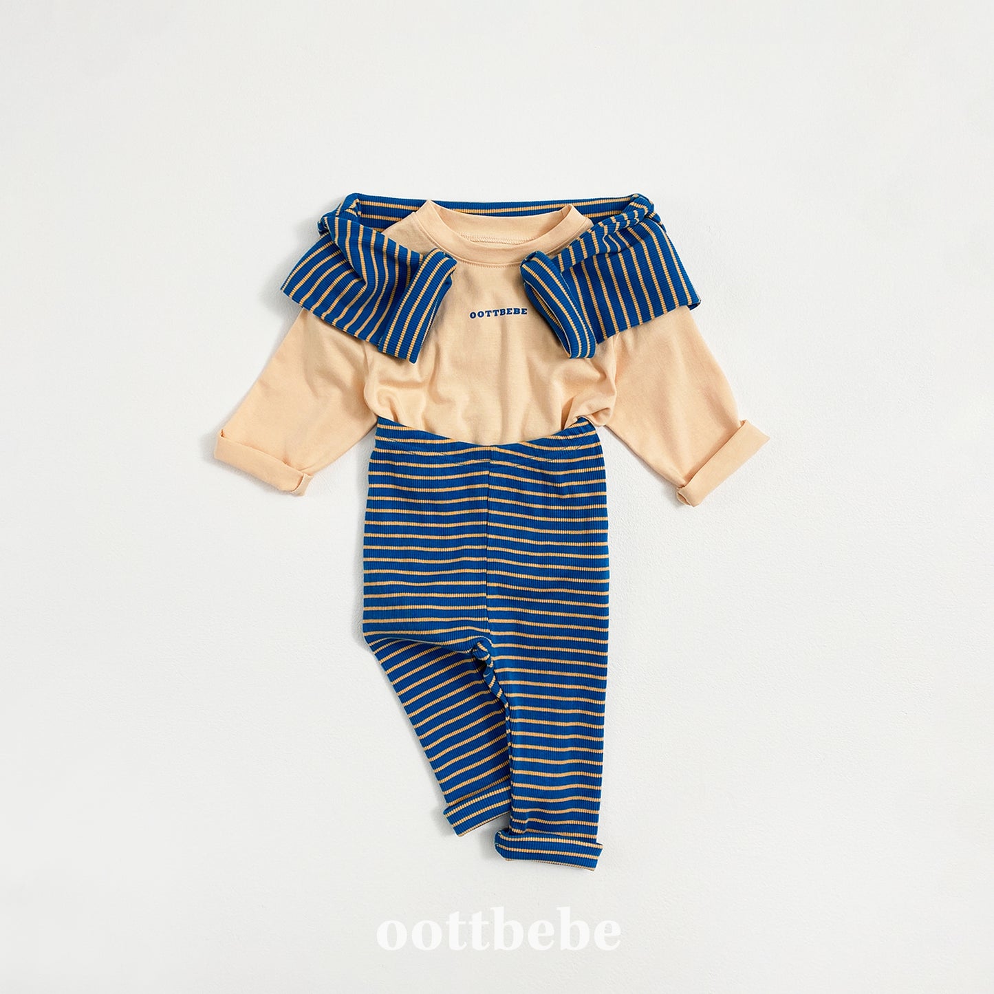 韓國童裝 | OT25320 OT Stripe Kids Leggings