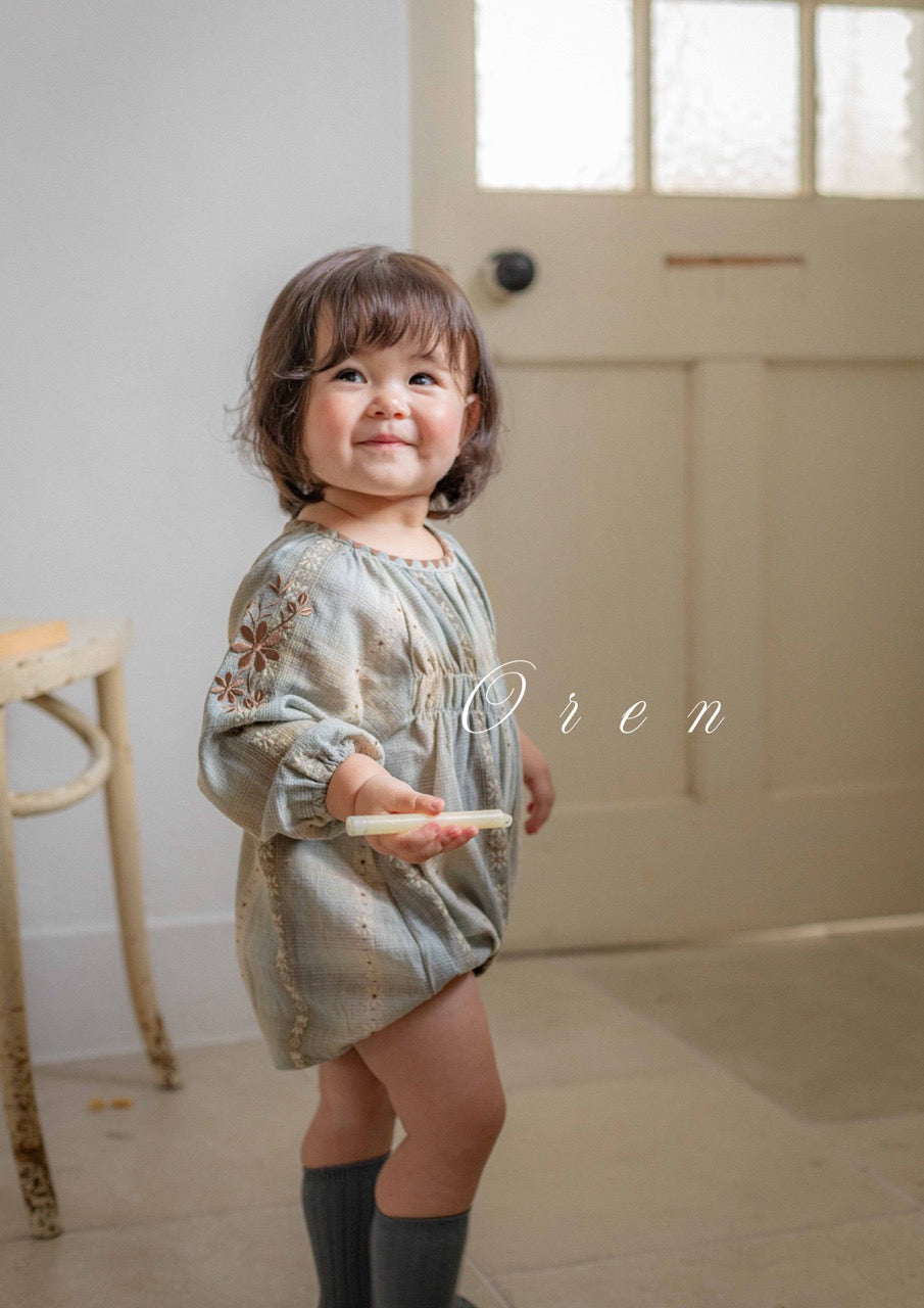韓國童裝 25秋 | OR25332 Autumn Mellow Check Baby Suit