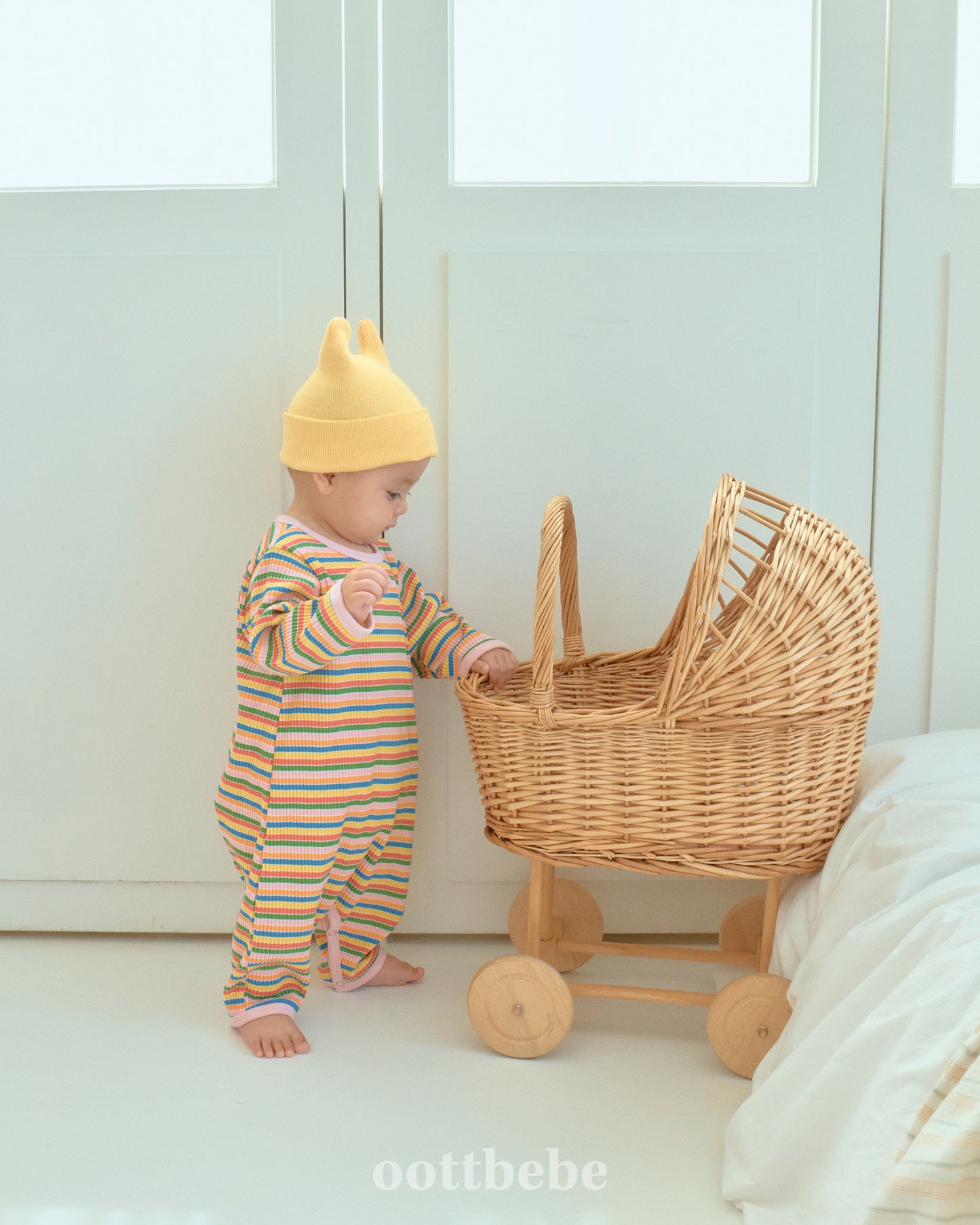 韓國童裝 | OT25334 OT Stripe Baby Suit
